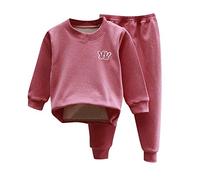 Générique 2025 Lot de 2 Pyjamas pour garçons et Filles,Tenue décontractée Pyjama en Coton Doux Vêtement Nuit Col Rond Confortable vêtements d'automne Petites Filles