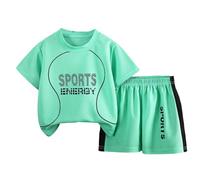 Générique 2025 Lot De 2 Survêtements Ensemble T-Shirts Manches Courtes Garçon Enfant Ete Short et T-Shirt Court d'été Mignon Haut Vêtement Sport Manche Courte Chemise pour Les Activités Sportives