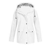 Générique 2025 Manteaux Imperméables Vestes Femme Coupe Grande Taille Pardessus Épais Couleur Unie Rayé avec Cordon à Capuche Manteau de Neige Veste Vêtements D'Extérieur Automne Hiver Pas Cher