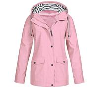 Générique 2025 Manteaux Imperméables Vestes Femme Coupe Grande Taille Pardessus Épais Couleur Unie Rayé avec Cordon à Capuche Manteau de Neige Veste Vêtements D'Extérieur Automne Hiver Pas Cher