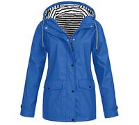 Générique 2025 Manteaux Imperméables Vestes Femme Coupe Grande Taille Pardessus Épais Couleur Unie Rayé avec Cordon à Capuche Manteau de Neige Veste Vêtements D'Extérieur Automne Hiver Pas Cher