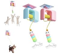 Générique 2025 New Autobounce USB-C Ceiling Cat Teaser, Celery Pets Cat Toy, Smart Auto-Bounce, USB-C Rechargeable, Durable & Chew-Proof Design, Strong Suction Mount - No Drilling Needed (Pink+Blue)