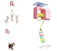 Générique 2025 New Autobounce USB-C Ceiling Cat Teaser, Celery Pets Cat Toy, Smart Auto-Bounce, USB-C Rechargeable, Durable & Chew-Proof Design, Strong Suction Mount - No Drilling Needed (Pink)