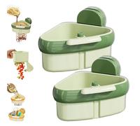Générique 2025 New Curetoaway Suction Cup Sink Corner Rack - Cureaway No Touch Food Catcher, Corner Sink Rack, Fits Any Sinks, Prevents Clogs (Green*2)