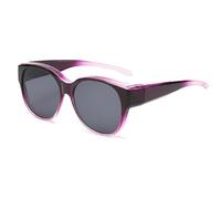 Générique 2025 New Oversized Cat Eye Sunglasses Polarized UV400 Protection Myopia-friendly, Sunglasses Fit Over Glasses, Wear Glasses Case, Glasses Cloth (06 Gray lenses)