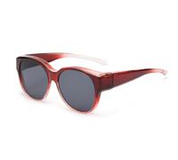 Générique 2025 New Oversized Cat Eye Sunglasses Polarized UV400 Protection Myopia-friendly, Sunglasses Fit Over Glasses, Wear Glasses Case, Glasses Cloth (05 Gray lenses)