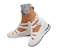 Générique 2025 New Side Adjustable Hook and Loop Comfortable Wedge Sandals Comfortable Lightweight Wedge Sandals (White,38)