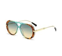 Générique 2025 New Vintage Style Pilot Sun Glasses of Any Face Shape for Women Men Summer Fashion Unisex Sunglasses Uv400 (Green)