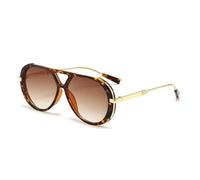 Générique 2025 New Vintage Style Pilot Sun Glasses of Any Face Shape for Women Men Summer Fashion Unisex Sunglasses Uv400 (Brown)