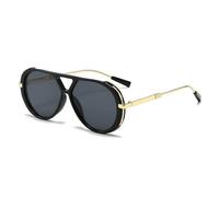 Générique 2025 New Vintage Style Pilot Sun Glasses of Any Face Shape for Women Men Summer Fashion Unisex Sunglasses Uv400 (Black)