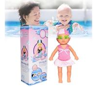 Générique 2025 New Waterproof Swimming Baby Doll, Swimming Baby Doll for Pool, Electric Swimming Water Babies Dolls for Pools/Bathroom Play (with Goggles)