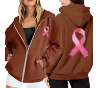 Générique 2025 Nouveau Octobre Ruban Rose Sensibilisation Au Cancer du Sein Femme Sweat à Capuche - Sweats à Capuche pour Femme Contre Le Cancer du Sein Style Sportif Printemps-Automne