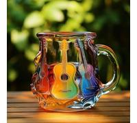 Générique 2025 Nouveau Painted Book Mug, Handmade Coloring Glass Stacked Book Coffee Mugs, Novelty Unique Colorful Books Stack Shaped Coffee Cup Gifts for Books Lovers Readers Librarians Writers