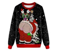 Générique 2025 Pull De Noel Homme Imprimé Fesses du PèRe NoëL Tee Shirt Grande Taille Manche Longue Casual Sport Pull Imprimé Flocon De Neige Ugly NoëL Moche DrôLe Sweat Renne Sweat