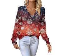 Générique 2025 Pull Noël Femmes Chic en Tricot Côtelé Pull À Col en V À Manche Longue Drôles Fête De Noël Sweat Chaud Douce Automne/Hiver Sweater Décontractée Nouveau Style Christmas Moche Chemisier
