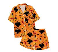 Générique 2025 Pyjamas De Halloween pour Enfants Ensemble Pyjama 2 Pièces Ensembles Fille et Ado vêtements Nuit Bien serré Coupe troite Unisexe Filles Costume Cadeaux
