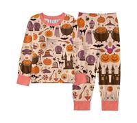 Générique 2025 Pyjamas De Halloween pour Enfants,Pyjama Assorti la Famille Déguisements Vetement Enfant 2 Pièces Bien serré Coupe troite Pyjama en Coton Doux Filles Costume Nuit Cadeaux