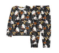 Générique 2025 Pyjamas pour Enfants Pyjama d'halloween Lot 2 Ensembles de Fille et Ado Bebe Coton Ensemble en Costume Vêtement Nuit Filles GarçOns