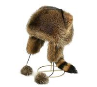 Générique 2025 Raccoon Tail Mood Hat - Retro Y2K Detachable Fluffy Earmuffs, Winter Accessory, for Outdoor and Casual Wear (Adult)