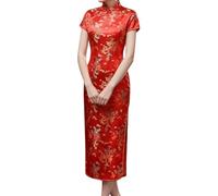 Générique 2025 Robe Femme Jupe Robe Cheongsam Chinoise Vintage brodée à Manches Courtes et Longue Longueur Qipao Traditionnelle pour Femme Robe Sexy