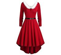 Générique 2025 Robe Noel Femme Longue Chic et élégante Robe Noël Femme Grande Taille Rouge Vintage Sapin Sexy Manches Longues Mariage Cocktail Soirée Fête Cérémonie Robe Mere Pull Noel