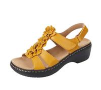 Générique 2025 Sandales Orthopédique Femmes Été Sandales de Marche Femme Confortable Orthopédique Plateforme Chaussures Antidérapantes Respirantes Bohême Bout Ouvert Sandale avec Talon Bloc Pas Cher