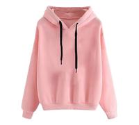 Générique 2025 Sweatshirt de Maison pour Femme avec Capuche Manches Longues Automne Hiver Version Épaissie Sweatshirt Comfort Everyday Couleur Unie Élégant Mode Pullover