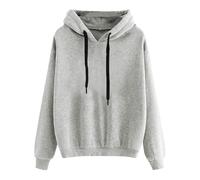 Générique 2025 Sweatshirt de Maison pour Femme avec Capuche Manches Longues Automne Hiver Version Épaissie Sweatshirt Comfort Everyday Couleur Unie Élégant Mode Pullover