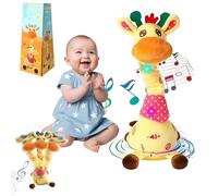 Générique 2025 Upgrade Musical Giraffe Toy-Sings,Dances and Repeats What You Say,Adjustable Volume Function,Plush Talking Giraffe with Shining LED Lights,Baby Toys for Boys Girls Gifts (Battery Type)