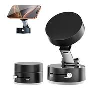 Générique 2025 Upgrade Vacuum Magnetic Suction Phone Holder, Vacuum Adsorption Magnetic Phone Holder, 360 Rotatable Foldable Car Magnetic Phone Mount, Universal for All Phones (Black)