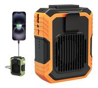 Générique 2025 Upgraded Duty Cooler Work Fan, Heat Guard Work Fan, Portable Wearable Work Fans with LED Light & Power Bank, 4000 Mah, 3 Adjustable Speeds, For Outdoors, Travel (1*Orange)
