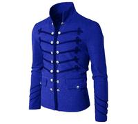 Générique 2025 Veste pour Hommes Médiéval Coats Halloween Tuxedo Uniforme Prince Gothique Veste Steampunk Victorien Jacket Manteau avec Boutons Aristocrate Jacquard Costume Cosplay Fête Pirate Party