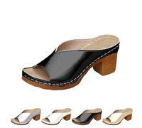 Générique 2025 Women's Platform Chunky Heels Low Block Heeled Sandal s Classic Casual Slip on Dressy Shoes (1PCS/C,40)