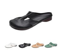 Générique 2025 Women's Soft Sole Knot Mules,Cut Out Design Flat Mules for Women,Lightweight Round Toe Backless Non-Slip Sandals (Black,40)
