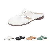 Générique 2025 Women's Soft Sole Knot Mules,Cut Out Design Flat Mules for Women,Lightweight Round Toe Backless Non-Slip Sandals (White,40)