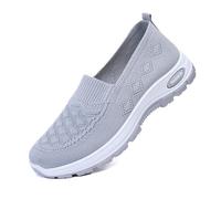 Générique 2026 2026 Baskets orthopédiques pour Femmes, Chaussures de Marche Confortables et Respirantes à Enfiler avec Tige en pour l'été 2025, légères, antidérapantes et à Semelle Plate (Grey, 40)