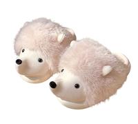 Générique 2026 2026 Chaussons d'intérieur Doux avec Motif hérisson pour Une Utilisation à la Maison en Hiver, Confortables et Chauds pour Plus de Confort (White, 41)