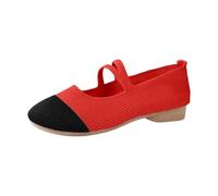 Générique 2026 2026 Chaussures décontractées à Semelle Plate avec Tige et Bride (Red, 39)