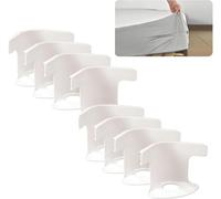Générique 2026 Attaches Universelles pour Drap de Lit - Fixation Housse de Matelas Anti-Dérapant, Sangle de Coin pour Toutes Tailles, Maintien Solide des Draps - Heavy Duty (8, Blanc)