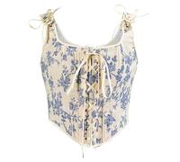 Générique 2026 Bustier Corset français à Lacets, Courte, pour Un Maintien Galbant et Sculptant, avec Bretelles (Beige, S)