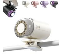 Générique 2026 Car Clip on Air Conditioner Fan with LED Display - 360° Rotation, 199 Speeds Adjustable, 16℃ Semi-Cooling Wide Clamp Detachable, USB Rechargeable (White)