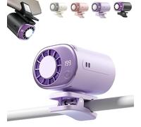 Générique 2026 Car Clip on Air Conditioner Fan with LED Display - 360° Rotation, 199 Speeds Adjustable, 16℃ Semi-Cooling Wide Clamp Detachable, USB Rechargeable (Purple)