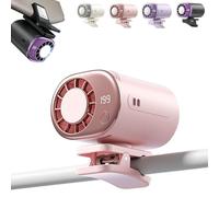 Générique 2026 Car Clip on Air Conditioner Fan with LED Display - 360° Rotation, 199 Speeds Adjustable, 16℃ Semi-Cooling Wide Clamp Detachable, USB Rechargeable (Pink)