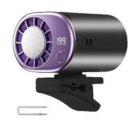 Générique 2026 Car Clip on Air Conditioner Fan with Led Display 360° Rotation, 199 Speeds Adjustable, USB Rechargeable, 16℃ Semi-Cooling, Wide Clamp, Includes Retractable Hanging Rope (Black)