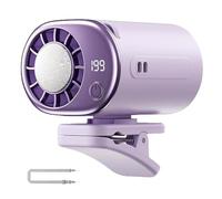 Générique 2026 Car Clip on Air Conditioner Fan with Led Display 360° Rotation, 199 Speeds Adjustable, USB Rechargeable, 16℃ Semi-Cooling, Wide Clamp, Includes Retractable Hanging Rope (Purple)