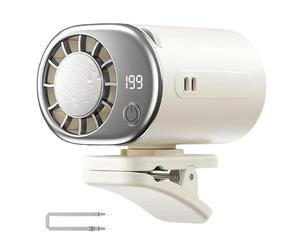 Générique 2026 Car Clip on Air Conditioner Fan with Led Display 360° Rotation, 199 Speeds Adjustable, USB Rechargeable, 16℃ Semi-Cooling, Wide Clamp, Includes Retractable Hanging Rope (White)