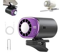 Générique 2026 Car Clip On Air Conditioner Fan with LED Display,360° Rotation USB Rechargeable Portable Fan,199 Speeds Adjustable, 16°C Semiconductor Cooling,for Home Office Camping Beach