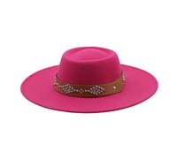 Générique 2026 Chapeau de Cowboy à Large Bord Ovale orné de Garnitures, idéal pour l'hiver et Les activités de Plein air. (One Size)