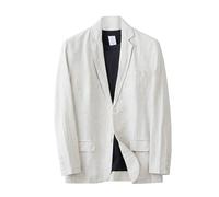 Générique 2026 Chaqueta de Lino ajustada Informal Para Hombre, Chaqueta Deportiva Ligera de 2 botones, trajes de negocios informales, trajes de de bienvenida Para boda Para Hombre (Khaki, M)