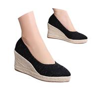 Générique 2026 Chaussures à Talons épais : / Escarpins Tendance Automne à Bout Pointu et Bout Ouvert avec Semelles en Corde tressée